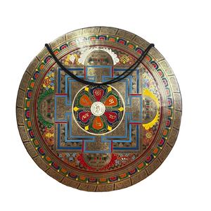 Cloche chantante décorative en métal Tam-Tam Gong sculptée à la main du Népal pour la méditation du yoga et la guérison bouddhiste - Product Image 1