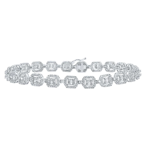 High Quality Round And Baguette Cut Moissanite Hand Jewelry Crafted From <b>Solid</b> 14k <b>Gold</b> Premium Quality Bracelet At Lowest Price - Product Image 1