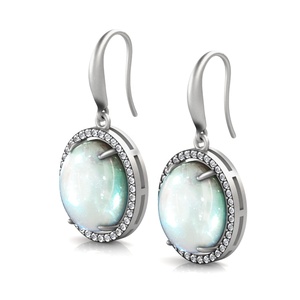 Pendientes de gota ovalados con forma de luna mágica para mujer, joyería Vintage Bohemia, 2021 - Product Image 3
