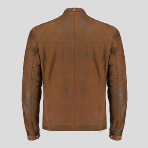 Blouson de moto en cuir véritable pour homme, style vintage, coupe ajustée, décontracté, pour l'hiver 2026 - Product Image 4