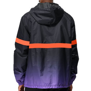 OEM ODM Unisex Lightweight Zipper Thin Pullover Running Windbreaker Casual Two Tone Color Blocked Hooded Anorak Jackets - Product Image 6