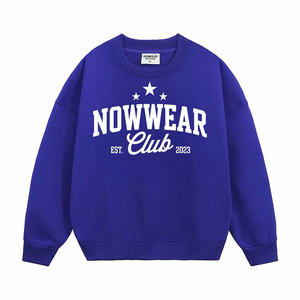 Sweat-shirt à col rond marron pour femme NOWWEAR, imprimé lettres, 100% coton tricoté, vêtements décontractés d'automne - Product Image 4