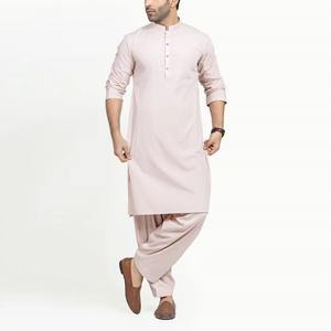 Salwar Kameez Rosa Claro para Hombre 2026, Tela Suave en Tonos Pastel con Costuras Impecables, Estilo Tradicional, Vista desde Detrás - Product Image 5