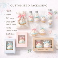 Bombes de bain en forme de cupcake bio certifiées GMP, personnalisables, luxueuses, aux roses séchées, 100% ingrédients naturels, en vrac, relaxantes.