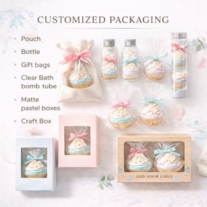 Bombas de baño con forma de cupcake, certificadas por GMP, personalizables, orgánicas, de lujo, con rosas secas, ingredientes 100% naturales, relajantes, en formato a granel. - Product Image 6