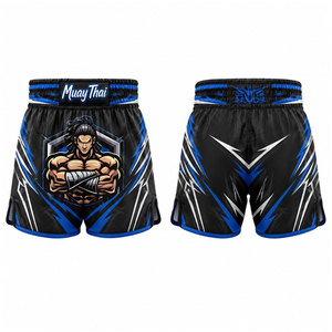 Pantalones Cortos de Muay Thai de Primera Calidad a Bajo Precio, Logotipo Personalizado, Impresión Digital, Pantalones Cortos Deportivos Transpirables de Punto para Hombre - Product Image 1