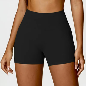 Nouveauté été Short de sport moulant anti-plis uni décontracté imperméable à taille haute très élastique respirant coupe ajustée coloré séchage rapide - Product Image 4