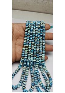 Perles rondes en turquoise dorée semi-précieuse 100 % naturelle du Kazakhstan, 5-7,5 mm, lisses, en brin, pour la création de bijoux DIY - Product Image 6