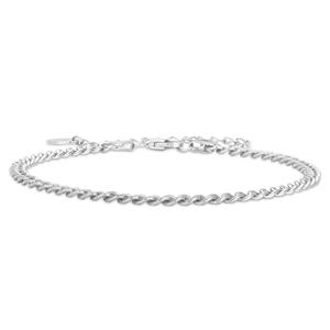 Pulsera de Plata con Eslabones de Espina de Pescado y Diamantes, Chapada en Plata, Clásica, de Lujo, Unisex, Joyería de Muñeca, Regalo de Moda - Product Image 2