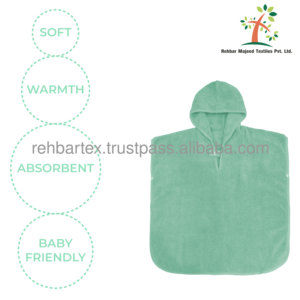 Poncho à capuche en coton éponge de haute qualité pour enfants, doux, confortable, taille personnalisée et plusieurs couleurs pour garçons et filles, idéal pour la plage - Product Image 4