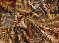 Tissu imprimé 100% polyester à motif de feuilles, tissu tissé doux pour la décoration de la maison, rideaux, ameublement