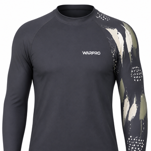 Chemise de compression à manches longues pour homme Warpro Industry, impression par sublimation, séchage rapide, manches longues, motif bleu vert - Product Image 4
