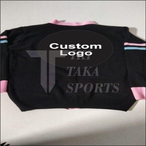 Unisex Standard Long Sleeve Button Knit V-neck Lace <b>Cardigan</b> <b>Sweater</b> Customized Winter Wool/Nylon Anti-Wrinkle Patchwork Pattern - Product Image 4