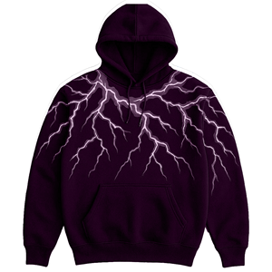 Sudadera con Capucha para Hombre, Color Marrón Oscuro, con Estampado de Rayos, Corte Regular, Estilo Casual para Otoño, Diseño con Bolsillo Frontal - Product Image 3