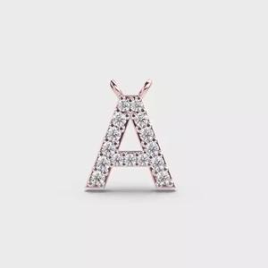 Pendentifs et breloques en forme de lettre _R_ - Pendentif diamant 'R' plaqué or 18 carats et argent - Style classique - Pendentif unisexe - Product Image 2
