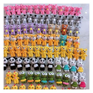 Porte-clés animaux en crochet, peluches douces faites à la main, jouet en peluche mignon, cadeau pour couples, amis, souvenir de fête d'anniversaire - Product Image 5