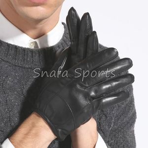 Gants en cuir noir pour homme de haute qualité, design original, mode hiver, doublure en cachemire, compatibles avec les écrans tactiles - Product Image 3