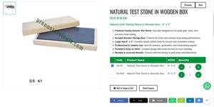 Pierre d'essai d'or naturelle avec boîte en bois, pierre d'essai pour tester l'or, l'argent et le platine, 6 pouces, 3 pouces |   Numéro d'article GS-61 - Product Image 2