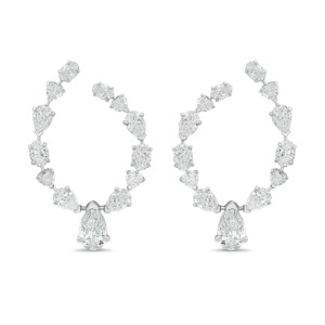 6 CT Lab Grown <b>Emerald</b> Round Pear Mixed Cut 18K Gold Drop/<b>Stud</b> Dangle Earrings for Women with IGI Certification - Product Image 2