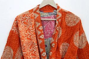 Manteau Kimono en Coton Vintage Kantha, Veste Matelassée, Vintage, pour Femme, Nouveauté - Product Image 6