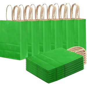 Sacchetti Regalo in Carta Verde Bambù con Manici, Confezione da 24 Pezzi, 21x15x8 cm, Sacchetti per Feste - Product Image 2