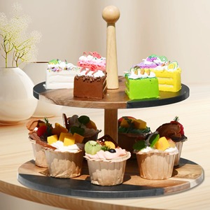 Modern Wooden Dessert <b>Stand</b> Sleek Design With Stable Base Ideal For Contemporary Table Styling And Stylish Dessert Serving - Product Image 4