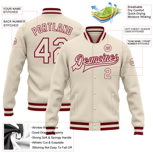 Blouson universitaire en laine pour homme, col montant, avec logo brodé personnalisé pour écoles et universités, style bomber et patch de baseball, modèle Letterman - Product Image 5