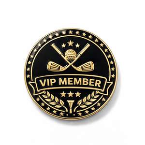Marqueur de balle en métal émaillé souple personnalisé pour membre VIP de club de golf - Product Image 1