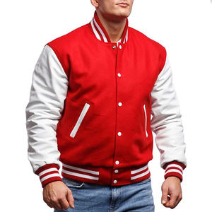 Blousons universitaires personnalisés haut de gamme 2026 avec logos pour les sororités, fraternités, écoles et universités – Corps 100 % pure laine et manches en cuir - Product Image 1