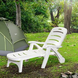 Chaise longue pliante d'extérieur à 5 niveaux réglables en fer et corde avec roues pour plage, patio et piscine - Product Image 4