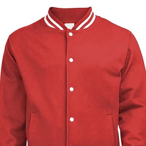 Veste universitaire rouge et blanche pour homme, en coton mélangé de qualité supérieure, veste de style Letterman, boutons pression, vêtements d'extérieur personnalisés OEM - Product Image 4