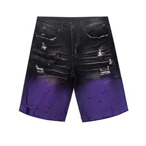 Shorts en jean décontractés pour hommes de haute qualité, personnalisés, avec poches, respirants, taille mi-haute, style streetwear, mode estivale, vente en gros - Product Image 1