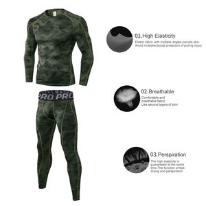 Mens Workout Compression Set <b>Pants</b> and Long Sleeve Shirts Winter Warm Thermal Baselayer Top & Bottom - Product Image 4