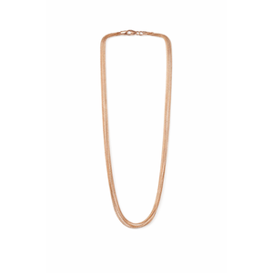 Collier en argent sterling 925 plaqué or rose, chaîne serpent multi-brins, finition polie minimaliste, longue chaîne pour femme, usage quotidien - Product Image 2