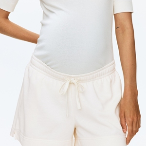 Custom Summer <b>Ladies</b> Casual Solid Colors Streetwear 100% Cotton <b>Pull</b>-<b>On</b> Mid Waist <b>Shorts</b> Hot Sale New Style - Product Image 5