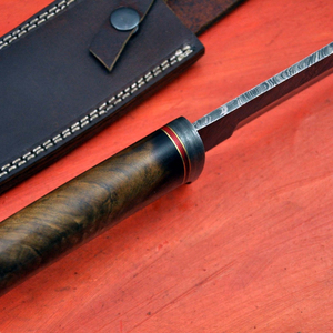 Couteau de chasse d'extérieur en acier inoxydable à lame fixe, couteau utilitaire pour le camping, la survie, la pêche et la randonnée, vente en gros personnalisée - Product Image 5