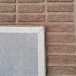พรมดูร์รีทำมือจากขนสัตว์  ฐานยางลาเท็กซ์  ทอแบบแบน  ลายเรขาคณิต  ขนสั้น  พรมปูพื้นสไตล์โมเดิร์น  สีเบจธรรมชาติ  สำหรับห้องนั่งเล่น - Product Image 4