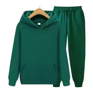 Unisex Solid Color Hooded Sweatshirt <b>Jogger</b> Pants Set Casual Tracksuit Full Sleeve Drawstring <b>Pocket</b> Autumn Wear Adult Size - Product Image 6