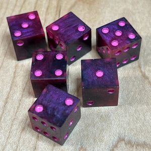 Luxury Waterproof Hand-painted Florals Round Resin Wood <b>Dice</b> <b>Set</b> for Board Games and Wedding Decor & Gift - Product Image 4