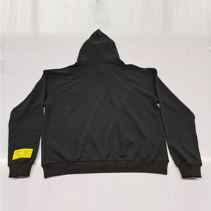 Sudadera con capucha de algodón French Terry para hombre, personalizable, con cremallera, lavado ácido, bordado, apliques, parches y pedrería - Product Image 2