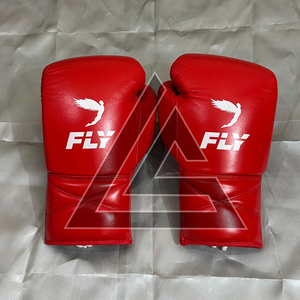 Guantes de Boxeo Superlace X Red Fly de Cuero Vacuno Genuino de Primera Calidad, Guantes de Boxeo Fly Profesionales Hechos a Medida en Venta - Product Image 3