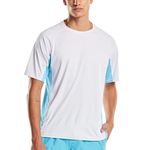 T-shirt d'entraînement athlétique pour hommes, t-shirt de sport respirant à deux tons pour la salle de sport et le fitness - Product Image 1