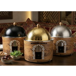 Plat de service en métal de qualité supérieure, design personnalisé, cocotte de luxe, élégant et classique, chauffe-plats en métal neuf pour la vente en gros - Product Image 5