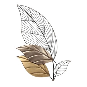 Luxury Metal <b>Leaf</b> Wall Decor Gold <b>Leaf</b> Iron <b>Art</b> Hanging Sculpture Modern Wall Ornament for Home & Hotel Decoration - Product Image 1