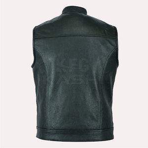 Chaleco de Lona y Cuero para Invierno, Talla Grande, Sin Mangas, con Acabado Liso, Diseñado para Fácil Superposición y Uso Diario - Product Image 2