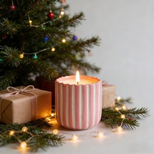 Recipiente de Cerámica Acanalado Premium para Velas, Resistente al Calor, Duradero, de Pared Gruesa, Reutilizable, Decoración de Lujo para el Hogar, Regalo, Soporte para una Sola Vela - Product Image 3