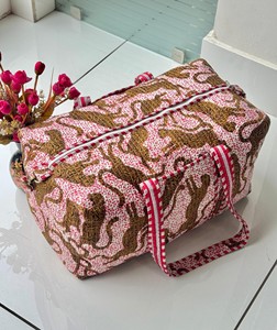 Handmade Luxury Weekender Sport Travel Overnight <b>Bag</b> Quilted Cotton Fabric Women's Reusable <b>Beach</b> Duffel - Product Image 5