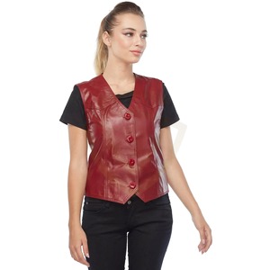 Chaleco de Cuero Negro para Mujer, Estilo Moto, Corte Corto, Cierre Frontal con Cremallera, Sin Mangas, Personalizado, en Oferta - Product Image 6