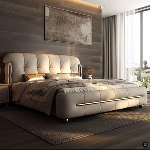 Luxury Wooden Bedroom Furniture Soft Up-holstered <strong>Beds</strong> King Sized Double <strong>Bed</strong> Frame Leather Comfort <strong>Bed</strong> <strong>and</strong> <strong>Mattress</strong> <strong>Set</strong> Design - Product Image 5