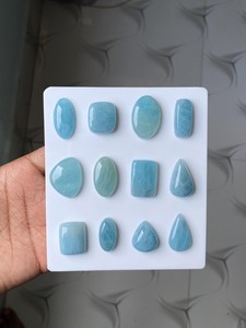 Cabujón de Aguamarina Natural en Formas Mixtas, Gema de Berilo Azul Pulido para Anillos y Colgantes, Ideal para Joyería - Product Image 1